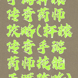 手游轩辕传奇药师攻略(轩辕传奇手游药师技能天赋攻略)