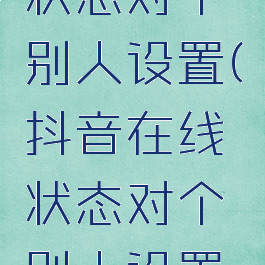 抖音在线状态对个别人设置(抖音在线状态对个别人设置有提示吗)