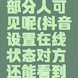 抖音在线状态怎么部分人可见呢(抖音设置在线状态对方还能看到你发的内容吗)