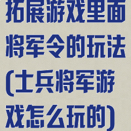 拓展游戏里面将军令的玩法(士兵将军游戏怎么玩的)