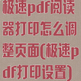 极速pdf阅读器打印怎么调整页面(极速pdf打印设置)