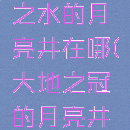 收集堕落之水的月亮井在哪(大地之冠的月亮井在哪)