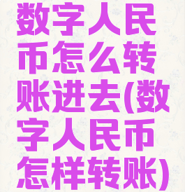 数字人民币怎么转账进去(数字人民币怎样转账)