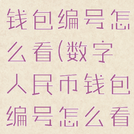 数字人民币钱包编号怎么看(数字人民币钱包编号怎么看出来)