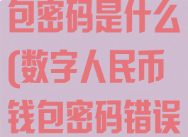 数字人民币钱包密码是什么(数字人民币钱包密码错误)