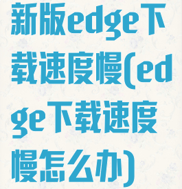 新版edge下载速度慢(edge下载速度慢怎么办)