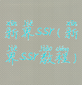 新界ssr(新界ssr教程)