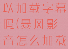 暴风影音可以加载字幕吗(暴风影音怎么加载中文字幕)