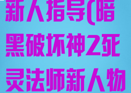 暗黑破坏神2死灵法师加点新人指导(暗黑破坏神2死灵法师新人物属性加点攻略)