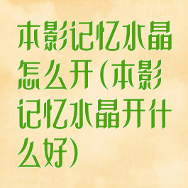 本影记忆水晶怎么开(本影记忆水晶开什么好)