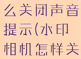 水印相机怎么关闭声音提示(水印相机怎样关闭声音)