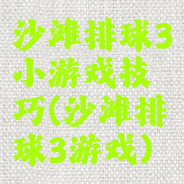 沙滩排球3小游戏技巧(沙滩排球3游戏)