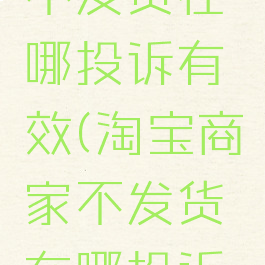 淘宝商家不发货在哪投诉有效(淘宝商家不发货在哪投诉有效呢)