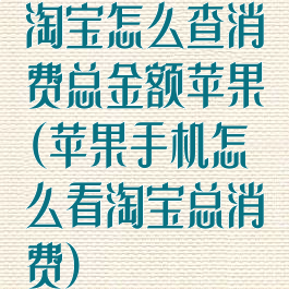 淘宝怎么查消费总金额苹果(苹果手机怎么看淘宝总消费)