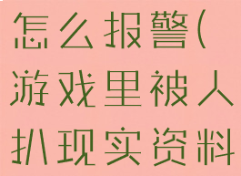 游戏里被人扒现实资料怎么报警(游戏里被人扒现实资料怎么报警呢)