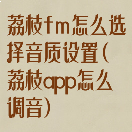 荔枝fm怎么选择音质设置(荔枝app怎么调音)