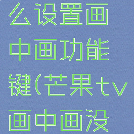 芒果tv怎么设置画中画功能键(芒果tv画中画没反应)