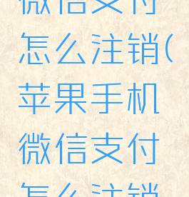 苹果手机微信支付怎么注销(苹果手机微信支付怎么注销掉账号)