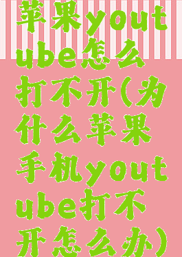 苹果youtube怎么打不开(为什么苹果手机youtube打不开怎么办)