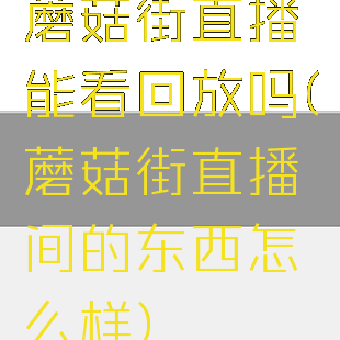 蘑菇街直播能看回放吗(蘑菇街直播间的东西怎么样)