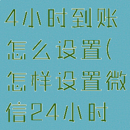 设置微信24小时到账怎么设置(怎样设置微信24小时后到账)