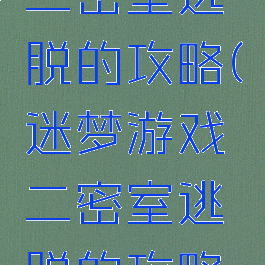 迷梦游戏二密室逃脱的攻略(迷梦游戏二密室逃脱的攻略图)