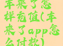 车来了怎样充值(车来了app怎么付款)