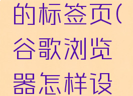 谷歌浏览器怎样设置打开新的标签页(谷歌浏览器怎样设置打开新的标签页面)