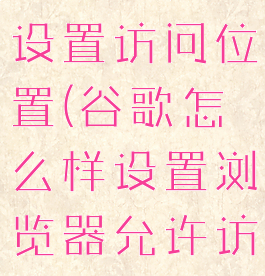 谷歌浏览器设置访问位置(谷歌怎么样设置浏览器允许访问网络)