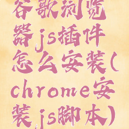 谷歌浏览器js插件怎么安装(chrome安装js脚本)