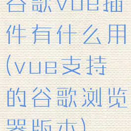 谷歌vue插件有什么用(vue支持的谷歌浏览器版本)