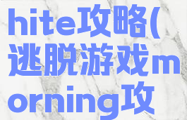 逃脱游戏white攻略(逃脱游戏morning攻略)