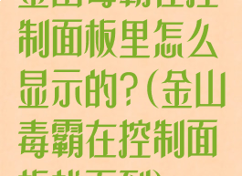 金山毒霸在控制面板里怎么显示的?(金山毒霸在控制面板找不到)