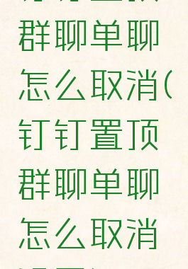 钉钉置顶群聊单聊怎么取消(钉钉置顶群聊单聊怎么取消设置)