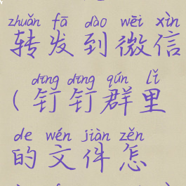 钉钉群的文档怎么转发到微信(钉钉群里的文件怎样发到微信群里)