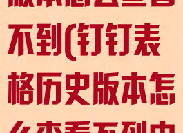 钉钉表格历史版本怎么查看不到(钉钉表格历史版本怎么查看不到内容)