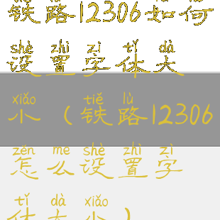 铁路12306如何设置字体大小(铁路12306怎么设置字体大小)