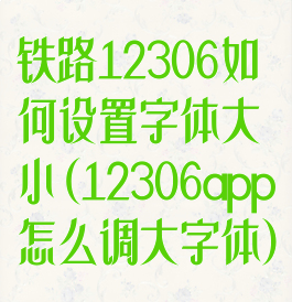 铁路12306如何设置字体大小(12306app怎么调大字体)