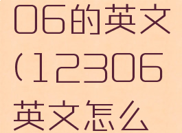 铁路12306的英文(12306英文怎么写)