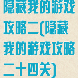 隐藏我的游戏攻略二(隐藏我的游戏攻略二十四关)