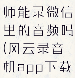 风云录音大师能录微信里的音频吗(风云录音机app下载)