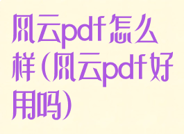 风云pdf怎么样(风云pdf好用吗)