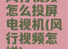 风行视频怎么投屏电视机(风行视频怎样)