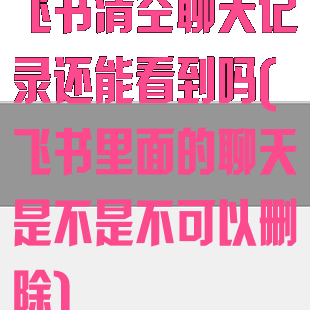 飞书清空聊天记录还能看到吗(飞书里面的聊天是不是不可以删除)