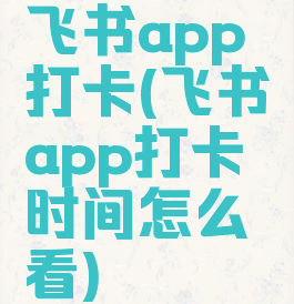 飞书app打卡(飞书app打卡时间怎么看)