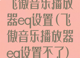 飞傲音乐播放器eq设置(飞傲音乐播放器eq设置不了)