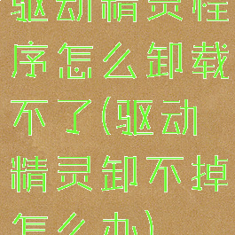 驱动精灵程序怎么卸载不了(驱动精灵卸不掉怎么办)