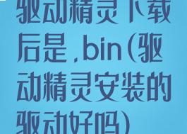 驱动精灵下载后是.bin(驱动精灵安装的驱动好吗)