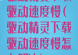 驱动精灵下载驱动速度慢(驱动精灵下载驱动速度慢怎么解决)