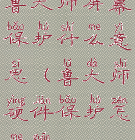 鲁大师屏幕保护什么意思(鲁大师硬件保护怎么关)